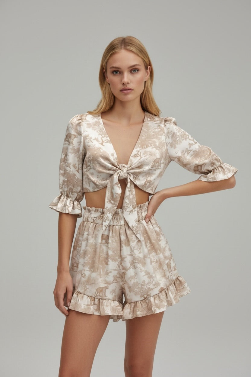 Shirt with Puff Sleeves J'ADORE Beige