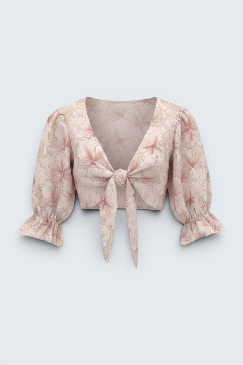 Shirt with Puff Sleeves Pink